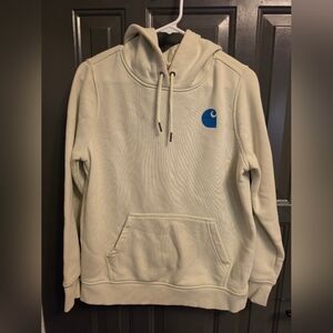 Carhartt Light Green/Mint Hooded Sweatshirt with Blue Logo Medium 8-10